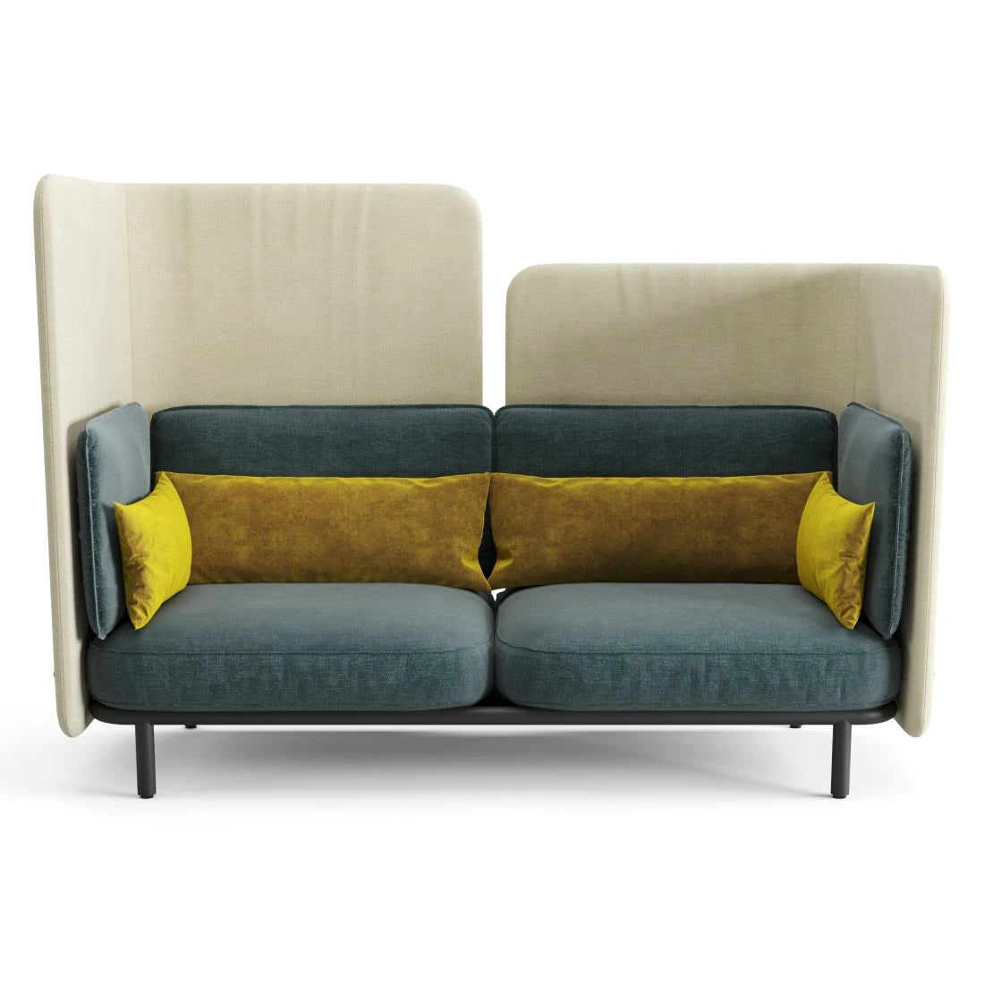 3-Seater Office Sofa Compact Privacy Sofa with High-Back Design for Collaborative Office.