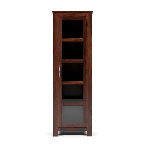 Crockery Cabinet – Premium Sheesham Wood with Glass Door, Storage for Crockery, Books, Stylish for Kitchen or Living Room.