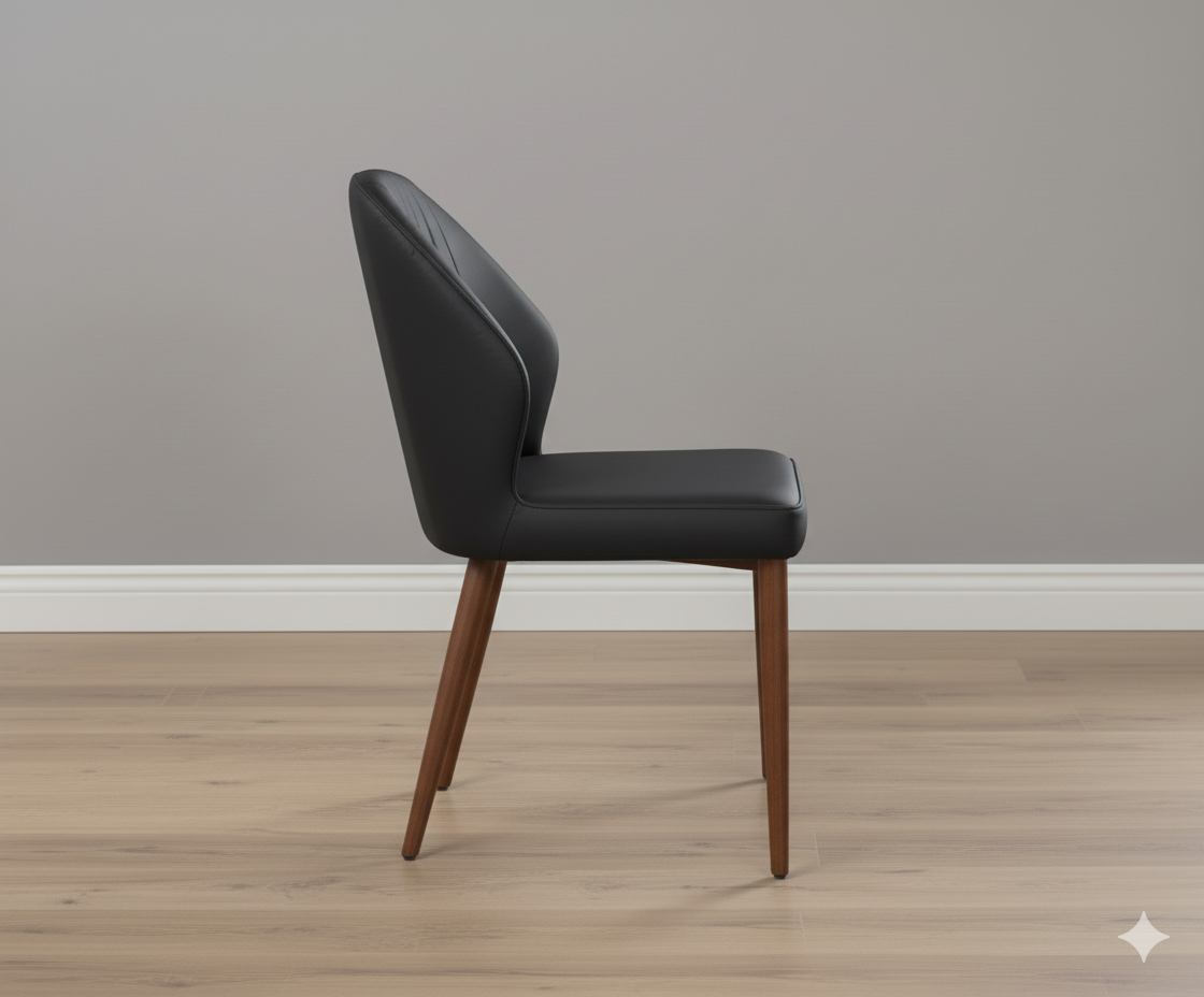 Modern Upholstered Dining Chair - Elegant Back Leatherette, Ergonomic Design for Home & Kitchen