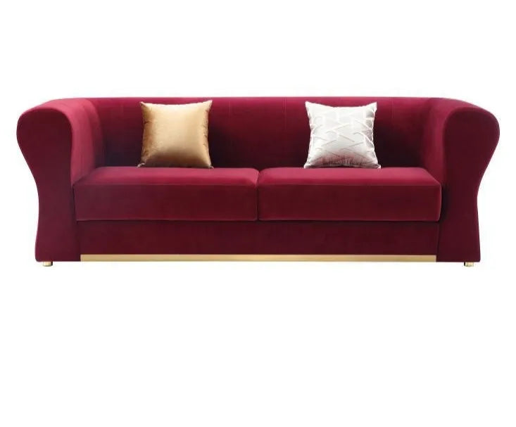 Elegant 3-Seater Sofa for Home – Crafted with Luxurious Velvet Fabric and a Durable Hardwood Frame, Offering Superior Comfort and Contemporary Style