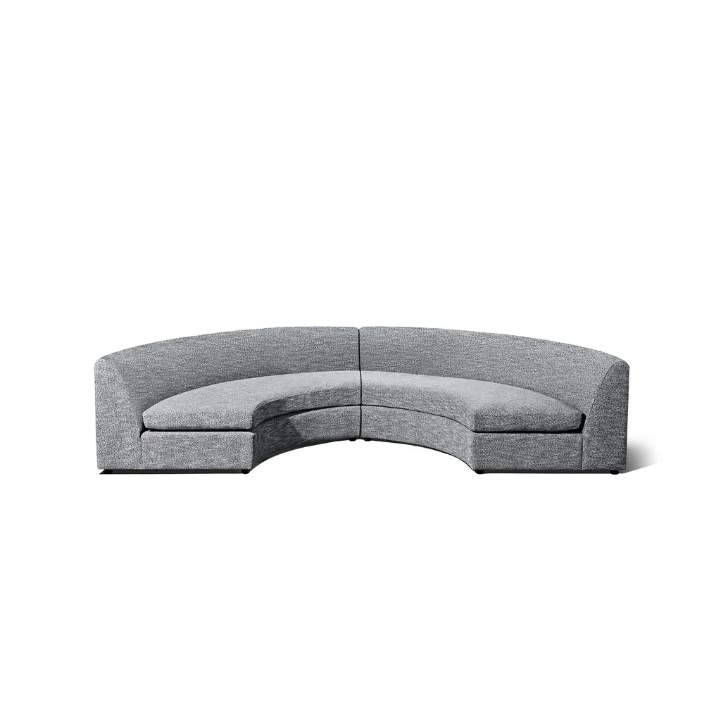 Small Circular Sofa & For Home and Furniture & Upholstery Fabric, Modern and Durable Design for Living Room – Light Grey