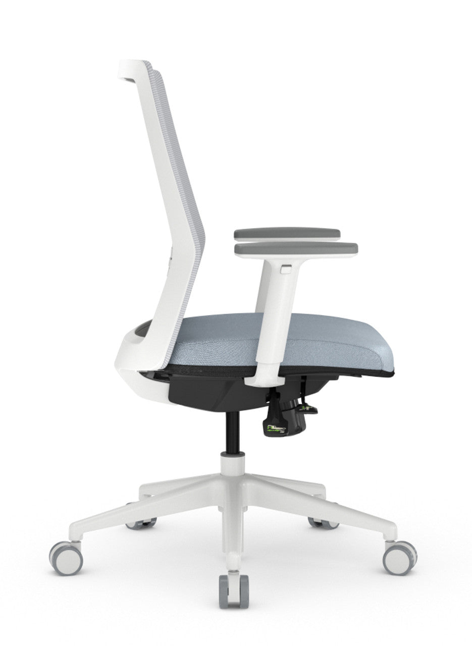 Ergonomic Executive Task Chair Synchro-Tilt Recline, Adjustable Lumbar & Sliding Seat, Washable Covers, 300 lb. Capacity, Multiple -Grey