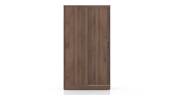 Two‑Door Sliding Wardrobe in Classic Walnut Finish, Particle Board, Space‑Saving Design