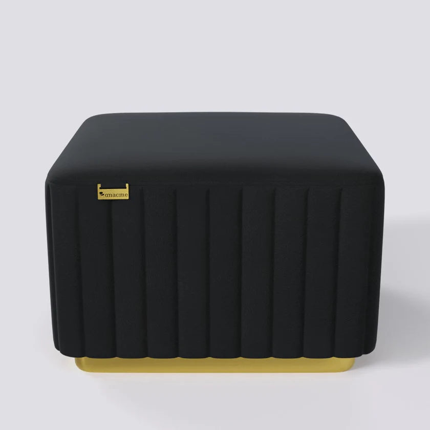 Elegant Ottoman Leatherette with Spring-Bounce Solid Metal Base, Stylish Accent Seating Comfort