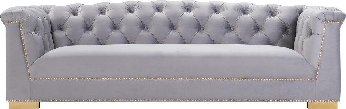 3 Seater Sofa For Home Furniture, Upholstery Velvet Premium and Durable Design For Living Room and Office- Light Grey