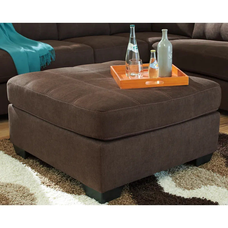 Ottoman in Square with Plush Foam, Sleek Polyester Upholstery, Solid Wood Frame—Ideal for Use Living Room