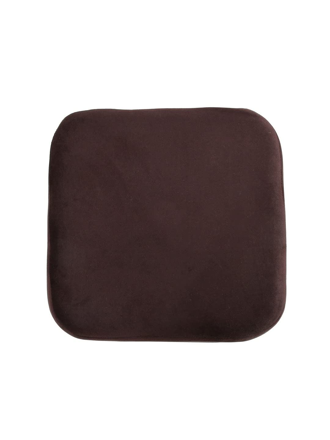Plouffe's Modern Square Upholstered Velvet Ottoman with Gold Plating Base Foot Vanity Makeup Stool, Side Stool for Bedroom Living Room - Brown