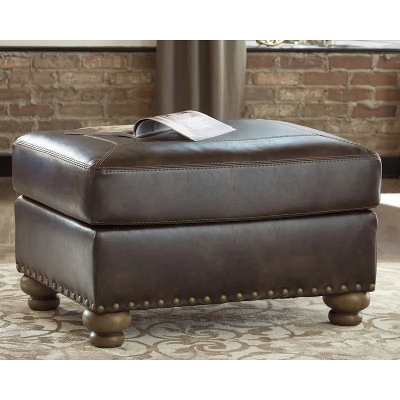 Ottoman Upholstered in premium-quality leather soft feel —perfect for daily use in living rooms, bedrooms, or reading corners.