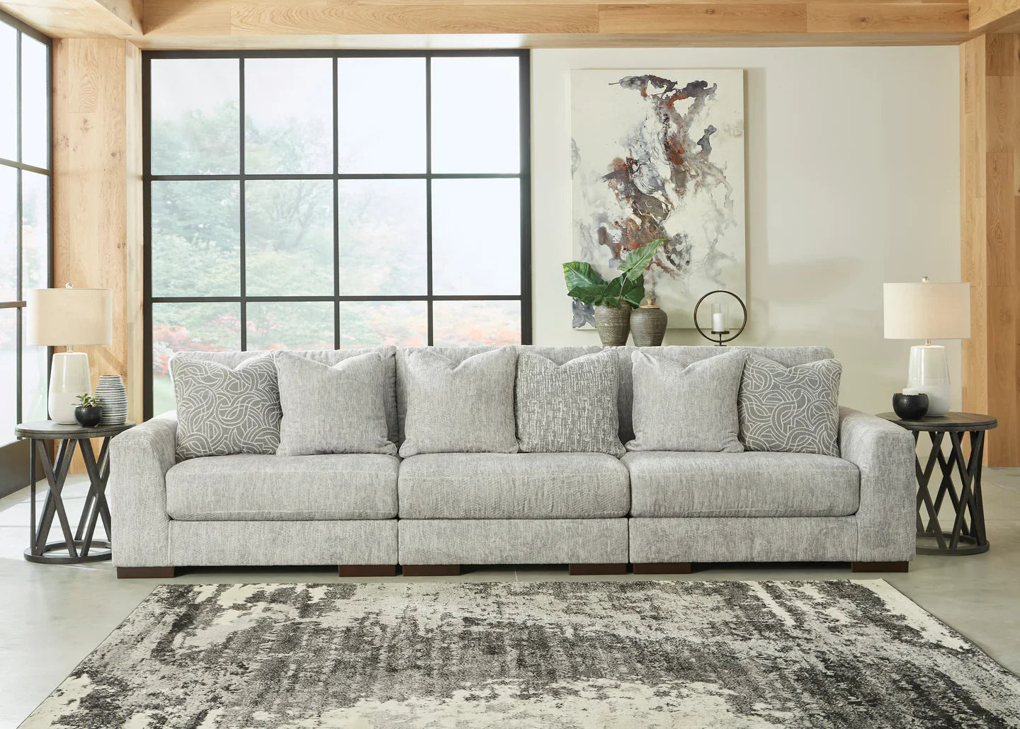 3 Seater Sofa For Home Furniture, Upholstery Fabric Premium And Durable Design For Living Room and Hall-Light Grey