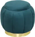 Pouffes Sitting Stool for Living Room, Make up Table Wooden Ottoman Stools, Footstool, Decoration & Dressing Table - Navy Blue