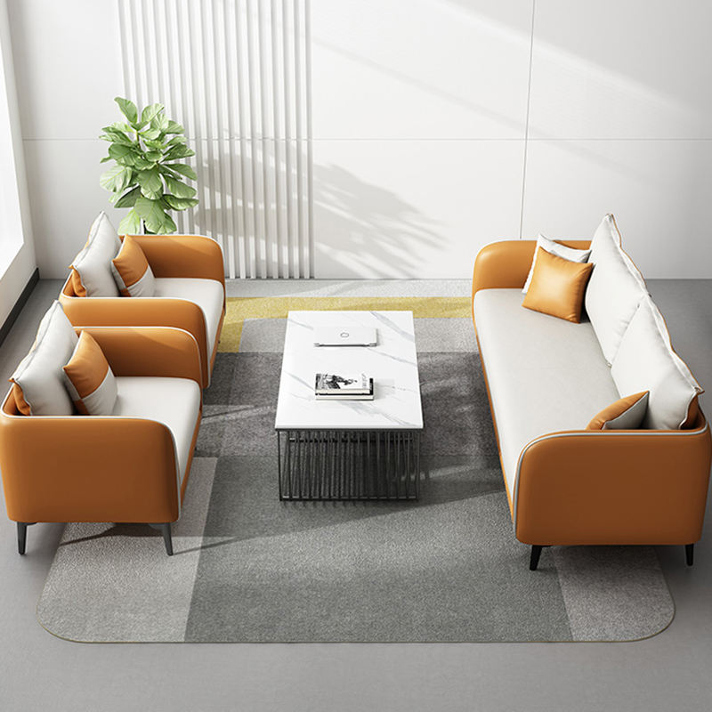 3-Seater PU Leatherette sofa with a sleek office-inspired design, combining high comfort, elegant texture, and long-term durability.