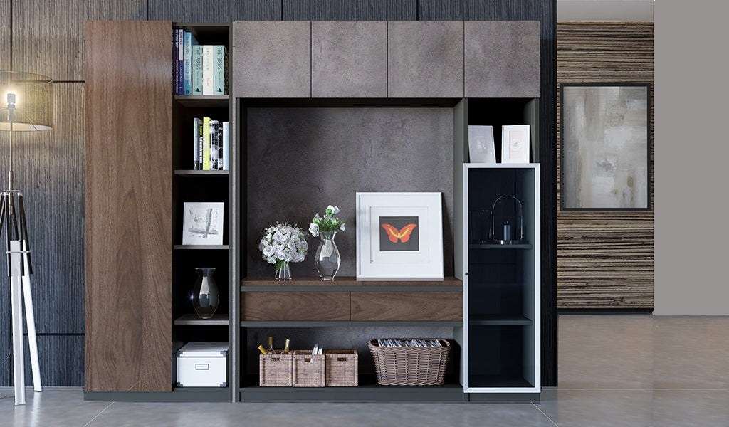 Wooden Office Storage Cabinet with Locking System, Shelves & Premium Wooden Finish for Offices