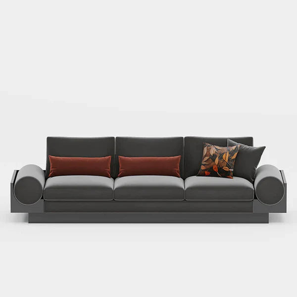 3-Seater Sofa For Home Furniture Upholstery Velvet, Comfortable Seating Perfect for Living Room Comfortable Seating - Dark Grey