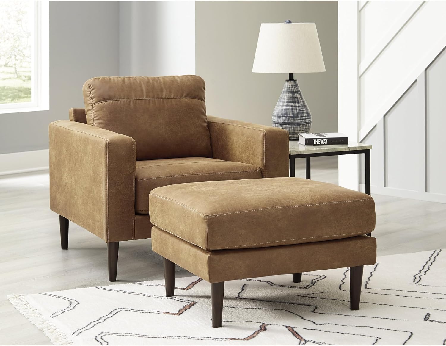 Ottoman For Home Furniture Upholstery Velvet Comfortable Seating Modern And Durable Design Multi-Functional for Living Room - Brown