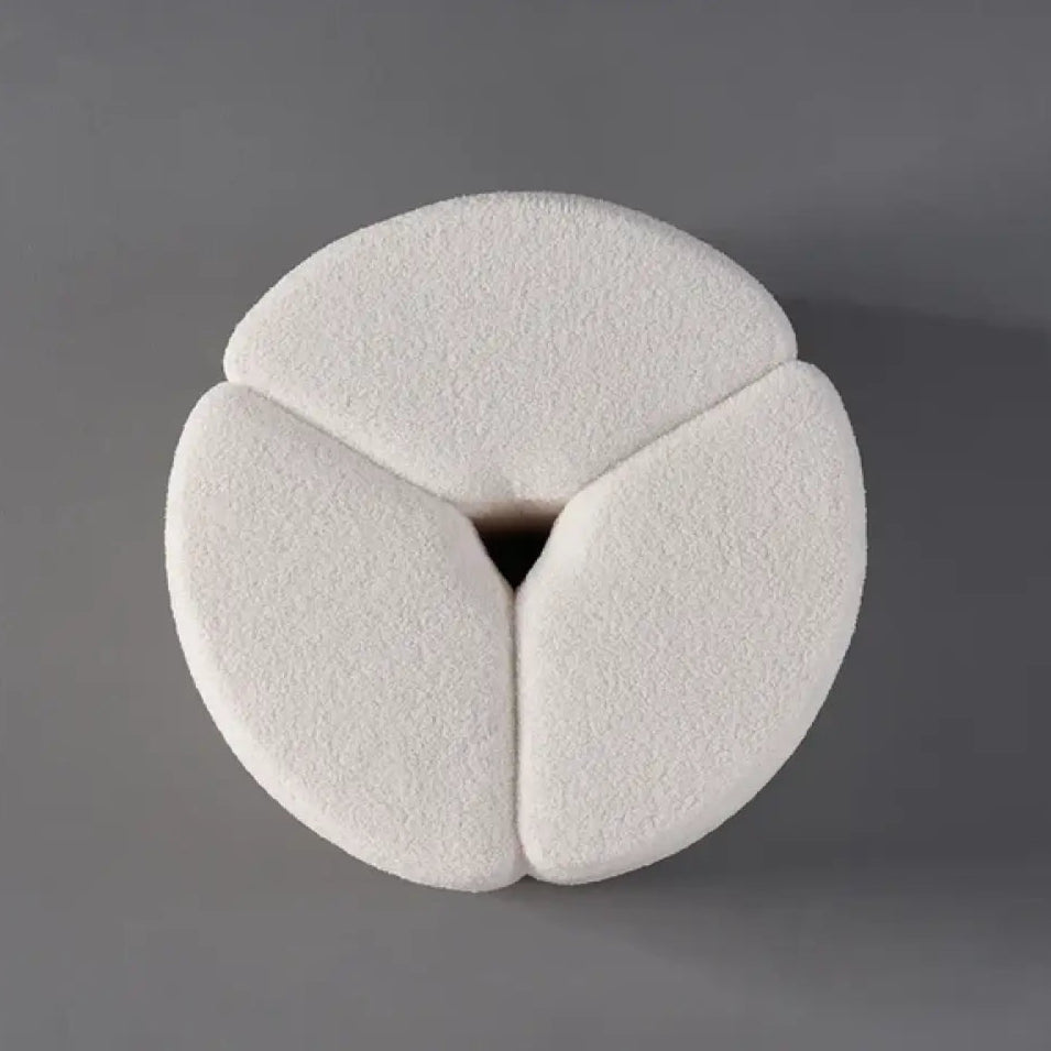 Ottoman Handcrafted Bouclé Upholstery with Cushioning, Durable Wooden Frame, Design, Perfect as Stylish Seating