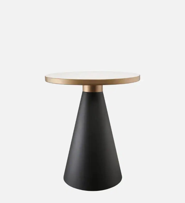 Home and Living for Round Center Table Made in Solid wood and MDF with Polish in Black - Golden