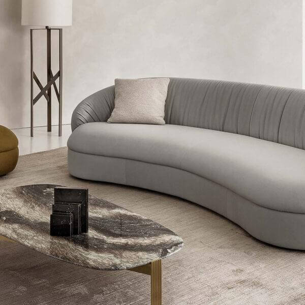 3-Seater Sofa Showcasing Italian Aesthetics, Premium Suede Upholstery, Deep Comfort Seating, and Sturdy Build and Elegant