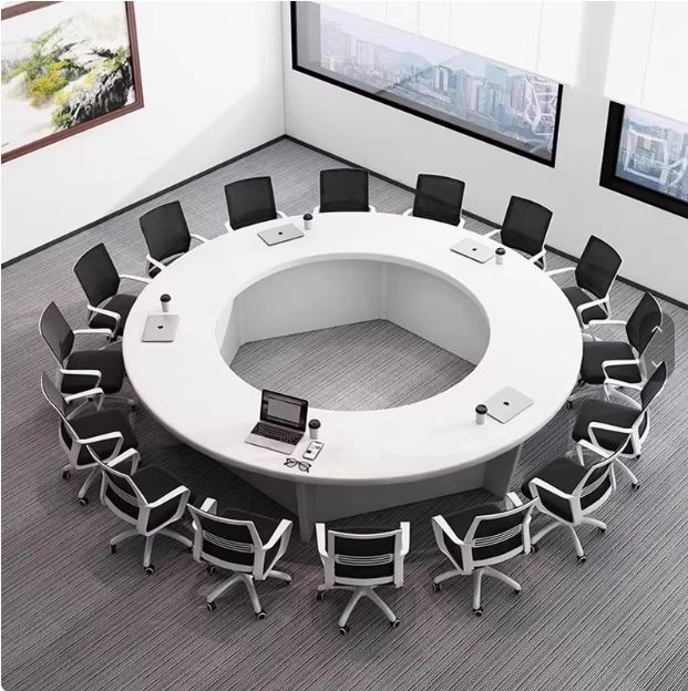 Conference and Meeting Table for Office Furniture & Ergonomic Round Meeting Table with Smooth Finish