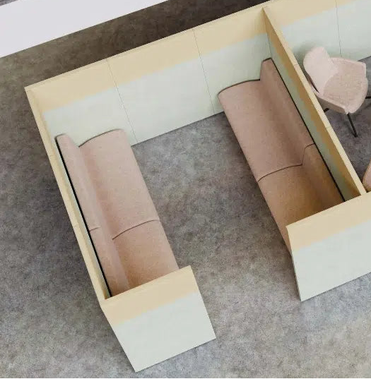 4-Seater Office Sofa with Contemporary Office Lounge Sofa with Privacy Panels for Collaborative Workspaces