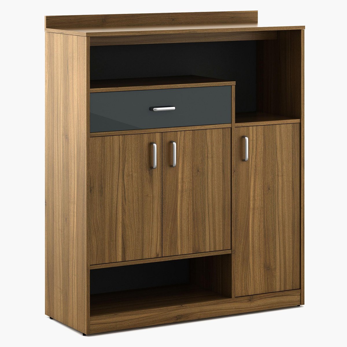 Wooden Shoes Storage Cabinet with Wooden Shelves, Urban Chic Cabinet with Soft Edges & Designer