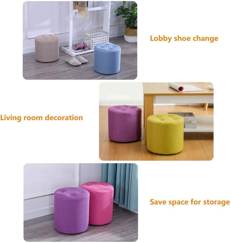 Ottoman Pouffes & Modern Round Foot Rest Stool, Pouf for Office Home Decor for livingroom, Bedroom, Office - Grey