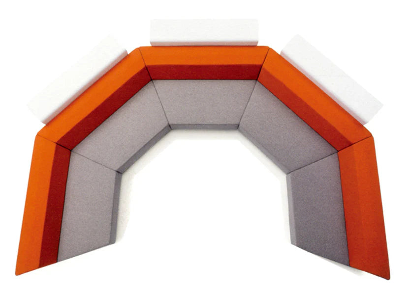 U Shape Sofa Pu Leatherette Upholstery Modern And Durable Design For Living Room and Office -Orange