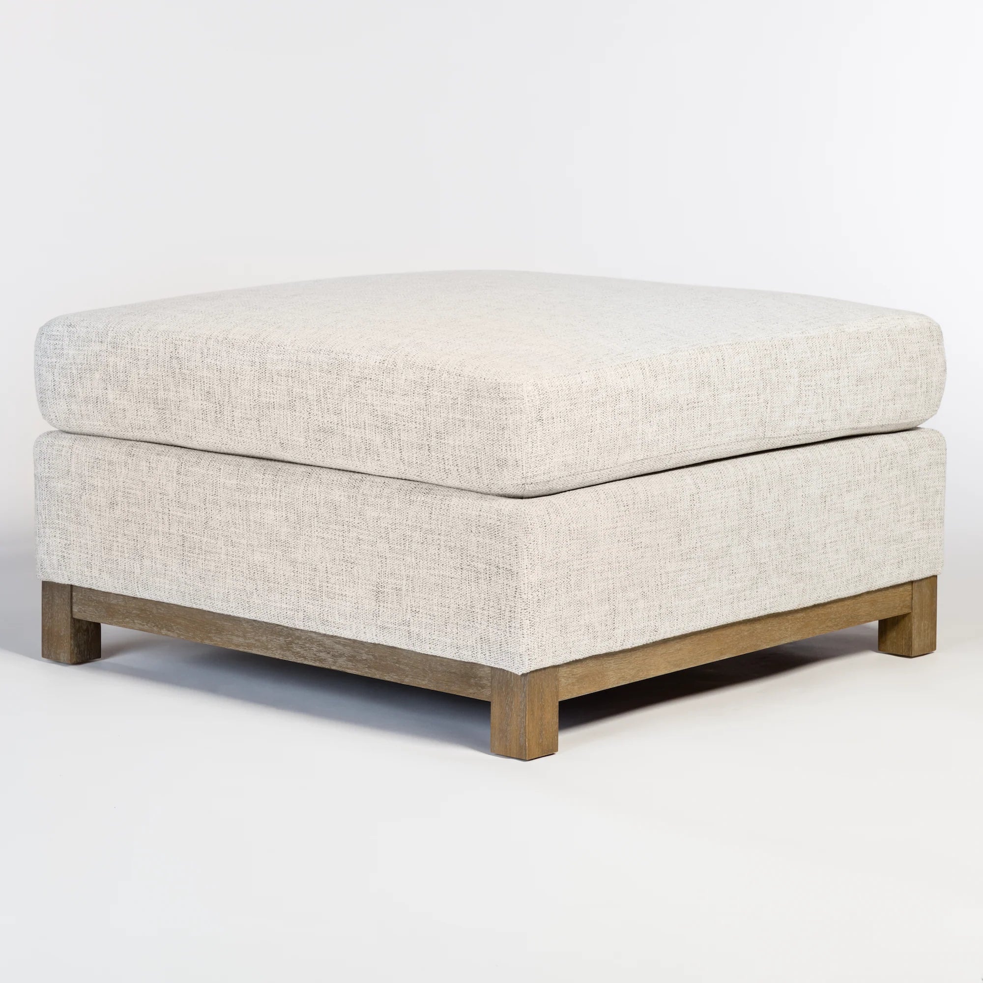 Ottoman For Home Furniture Modern Design Upholstery Fabric Foot Rest, Pouf for Office for living Room, Bedroom - Off White