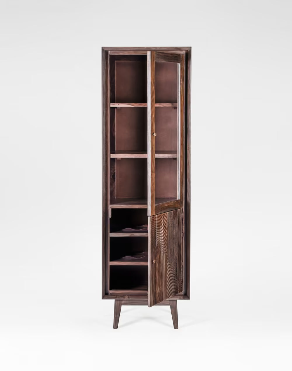 Wooden Storage Cabinet with Featuring Quiet-Close Hinges and Ample Shelving