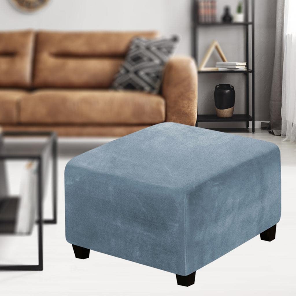 Ottoman For Home Furniture Upholstery Velvet Comfortable Seating With Round Storage Multi-Functional Modern And Durable for Living Room -Navy Blue
