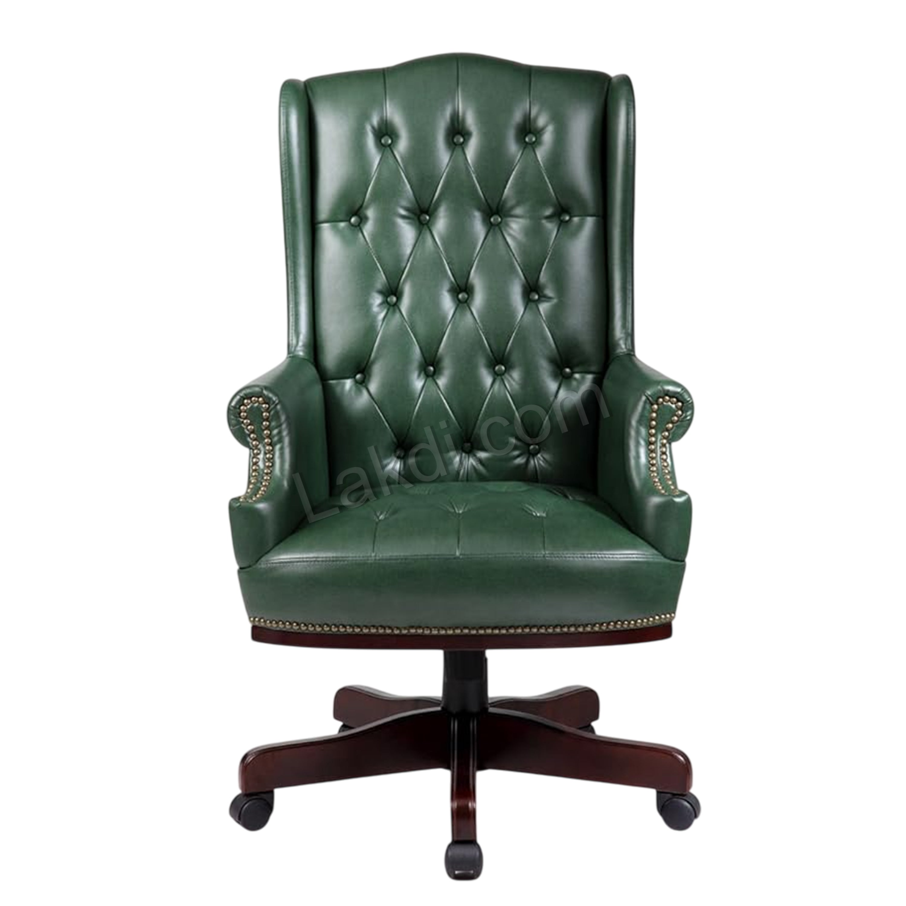 High Back Director Chair With Wooden Base