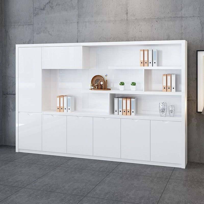 Modern Office  Cabinet Simple White Bookcases Wooden Furniture Corner Cube Bookshelf