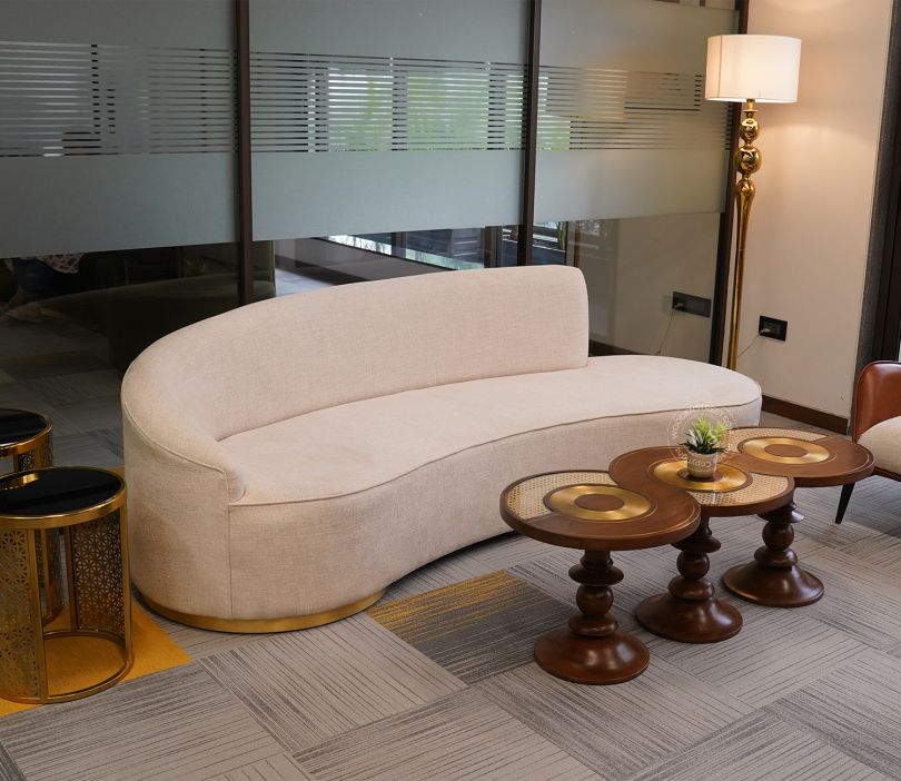 3-Seater Sofa with Office Design, Plush Velvet Fabric, Superior Comfort, and Offering High Comfort and Durable Quality.