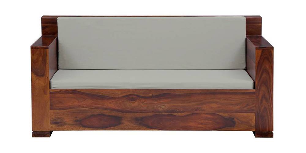 3 Seater Wooden Sofa For Home Furniture, Upholstery Fabric Premium And Durable Design For Living Room and Hall- Grey