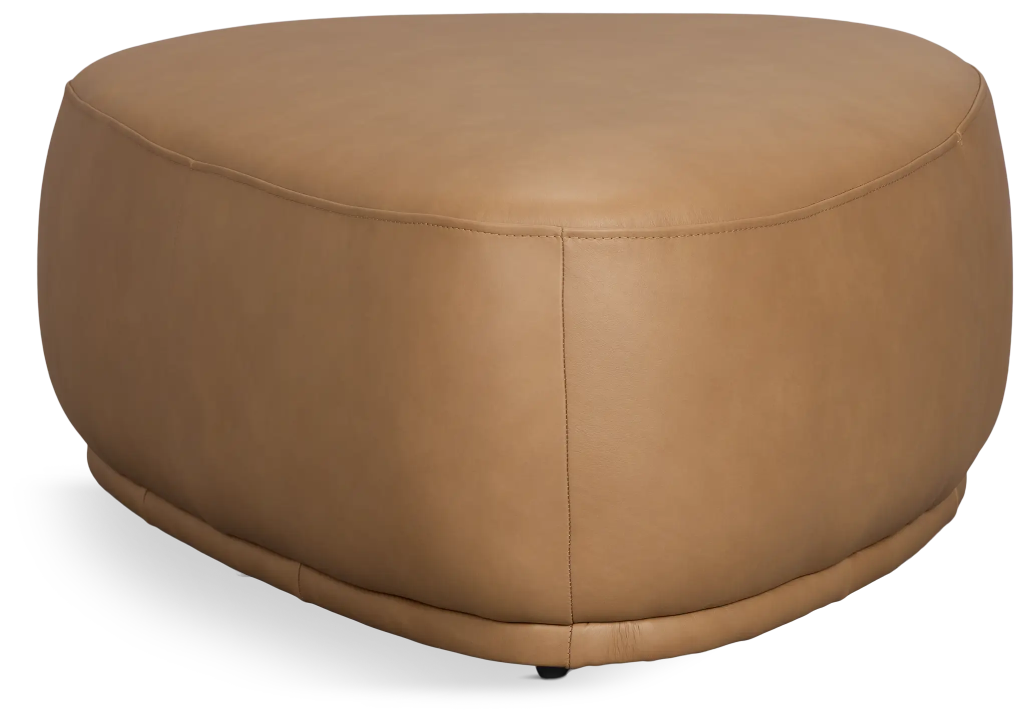 Premium brown top-grain leather over a sturdy engineered frame with a solid wood base and plush foam cushioning