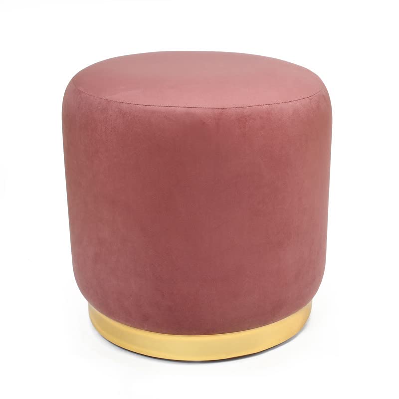 Ottoman Plouffe's For Sitting Stool For Living Room Sitting Puffy Wooden Stools Chair Living Room Furniture Footrest Foot Stool For Office Home Décor- Pink