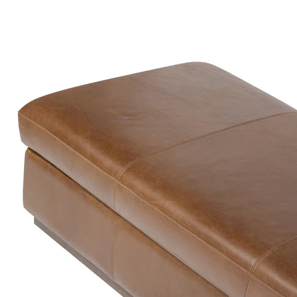 Ottoman For Home Furniture Modern & Durable Design Upholstery Pu Leatherette Foot Rest for Office for living Room - Brown