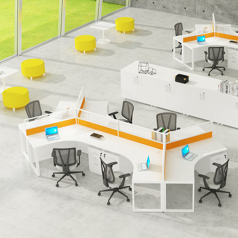 Modern Design Office Y Shaped Cubicle Convertible Multi Workstations Screen Partition Desk Sets