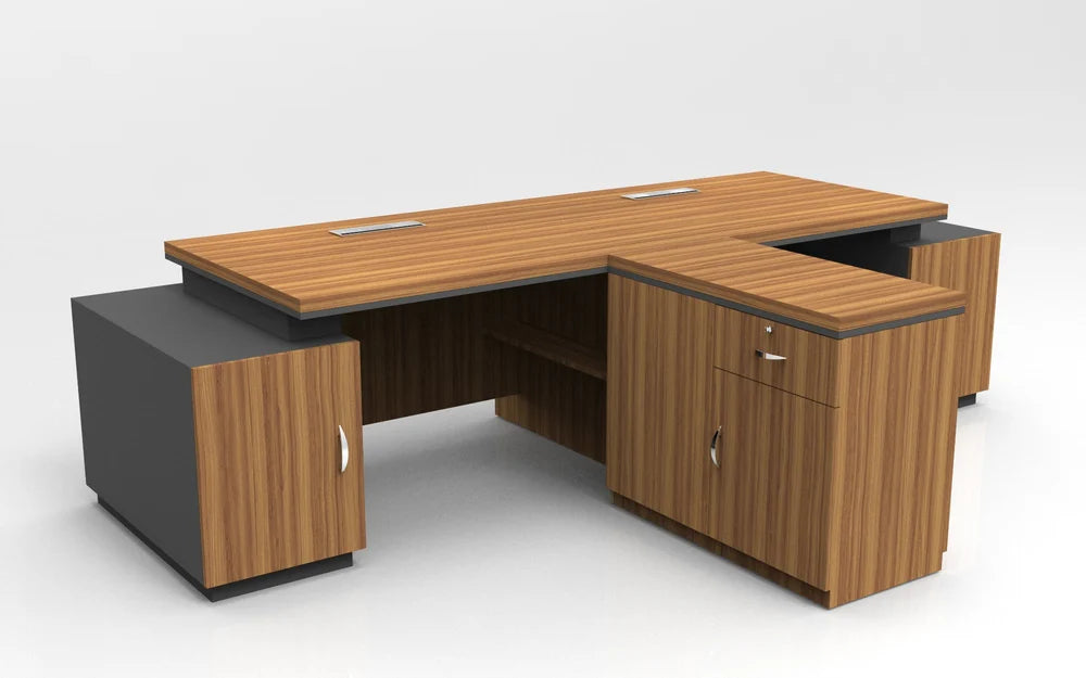 Partner Director Table For Partnership with Double Seating,Modern Design with Wire Manager