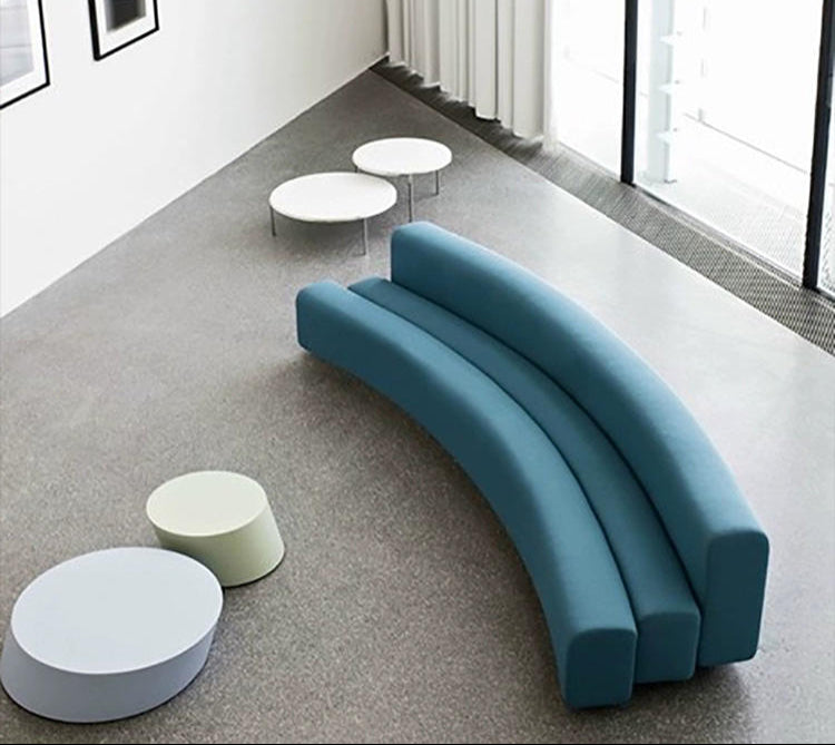 Curved-Shape Office Sofa with Modular Sofas for Collaborative Spaces and Modern and Flexible Office Seating