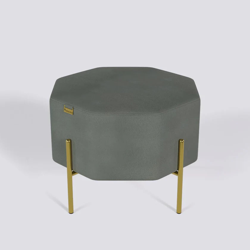 Ottoman in Velvet or Leatherette – Metal Base, Hardwood Frame, Style your Living Room