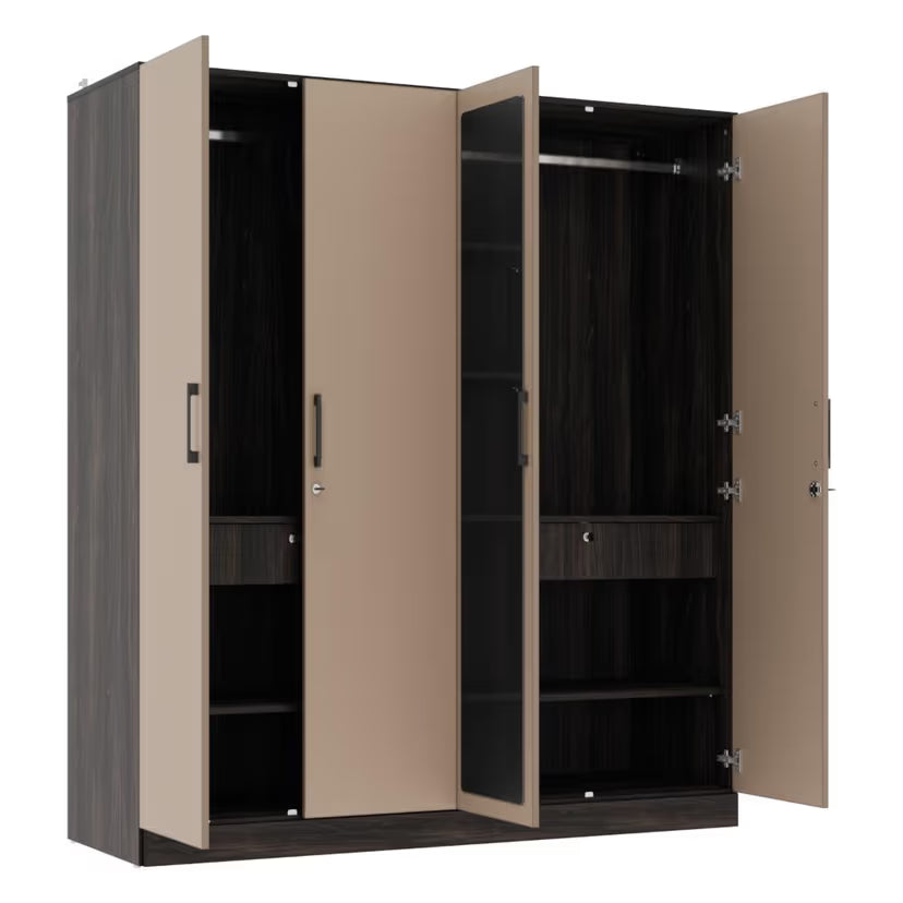Minimalist Bookcase and Storage Cabinet – Sleek Finish with Shelving & Cupboard Space