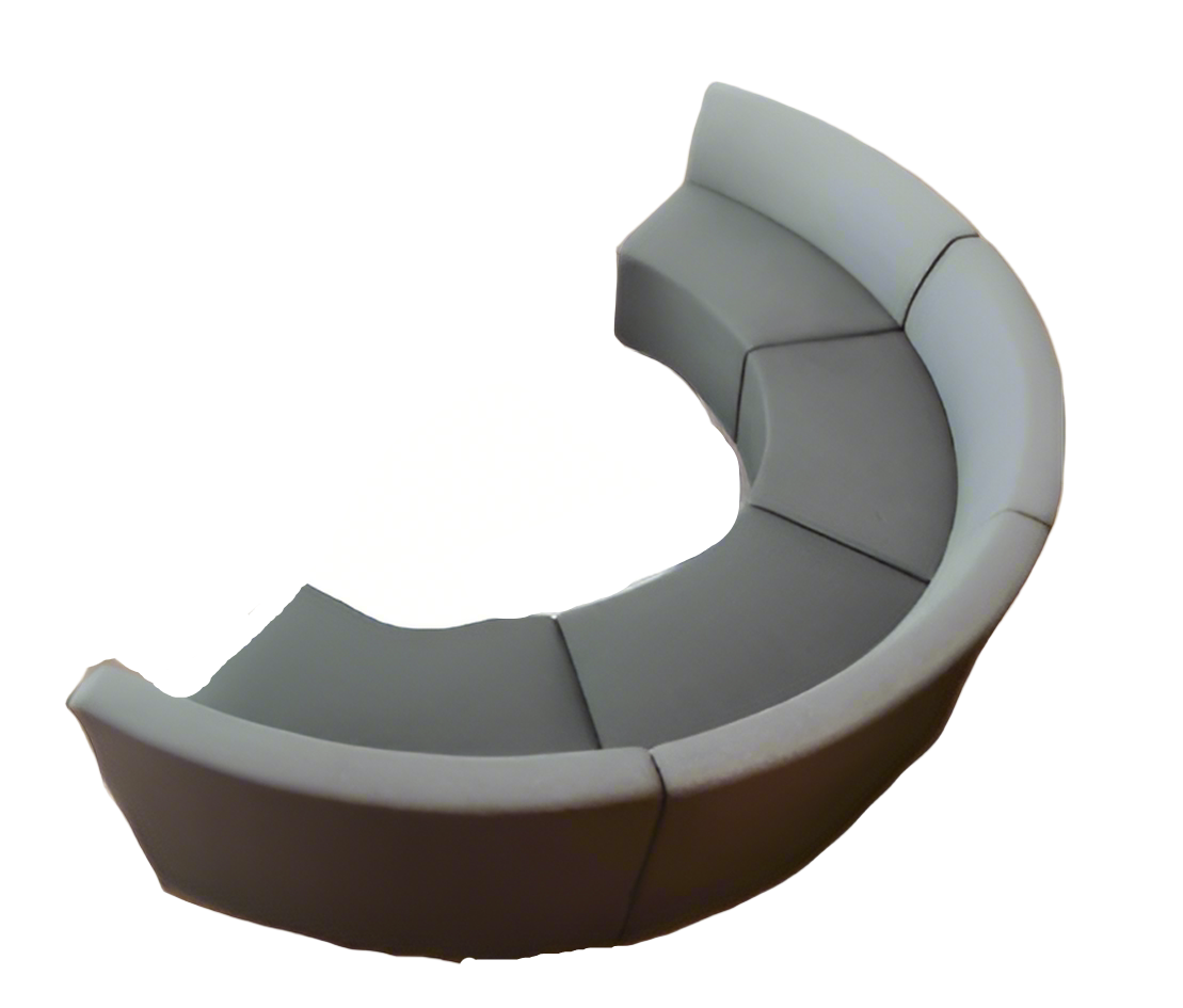 Curved Office Sofa with Modern Designs and Modular Sofa Pod for Office Work Environment.