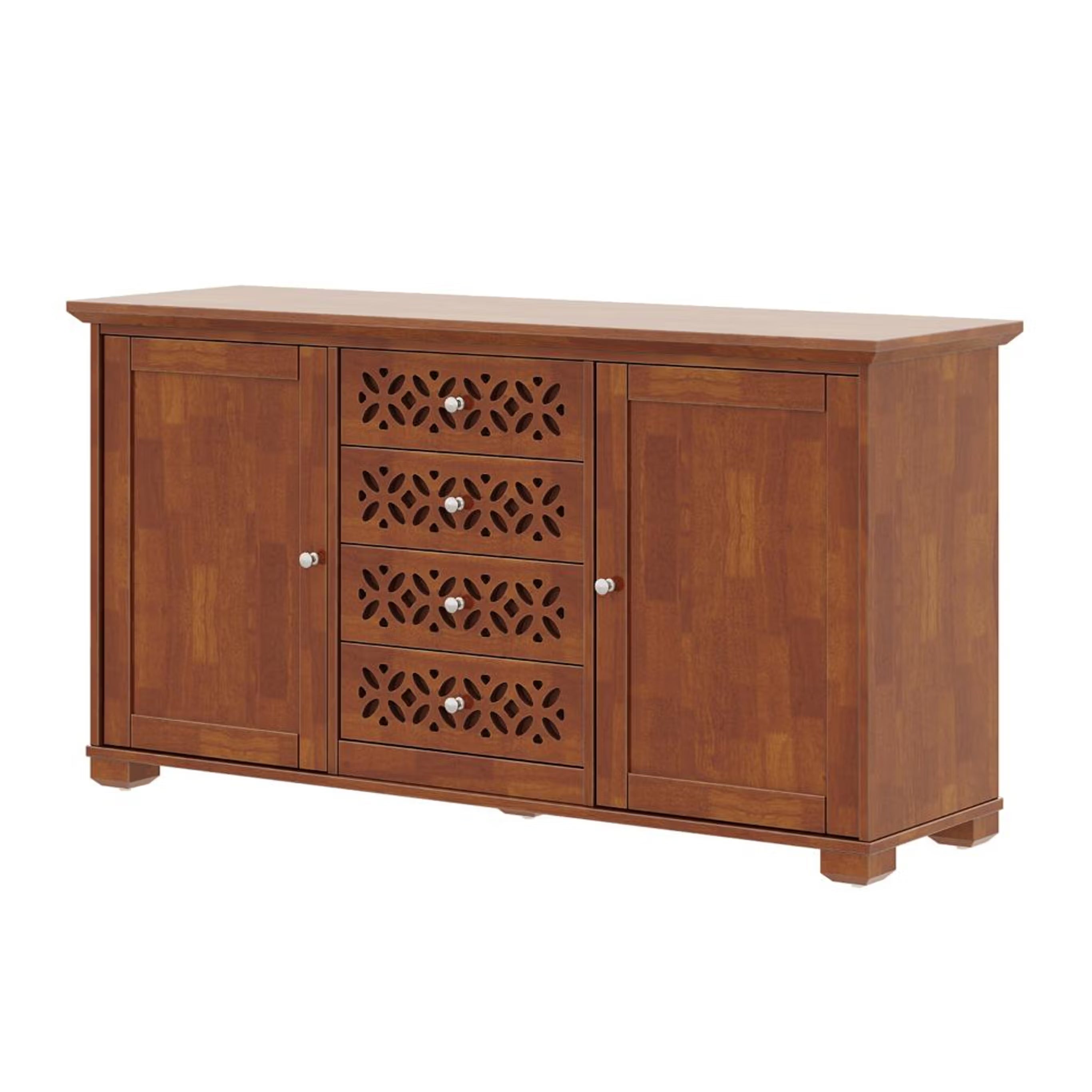 Wooden Storage Cabinet Has Soft-Close Doors and Flexible Shelving for Every Room, Designed with Utility and Elegance