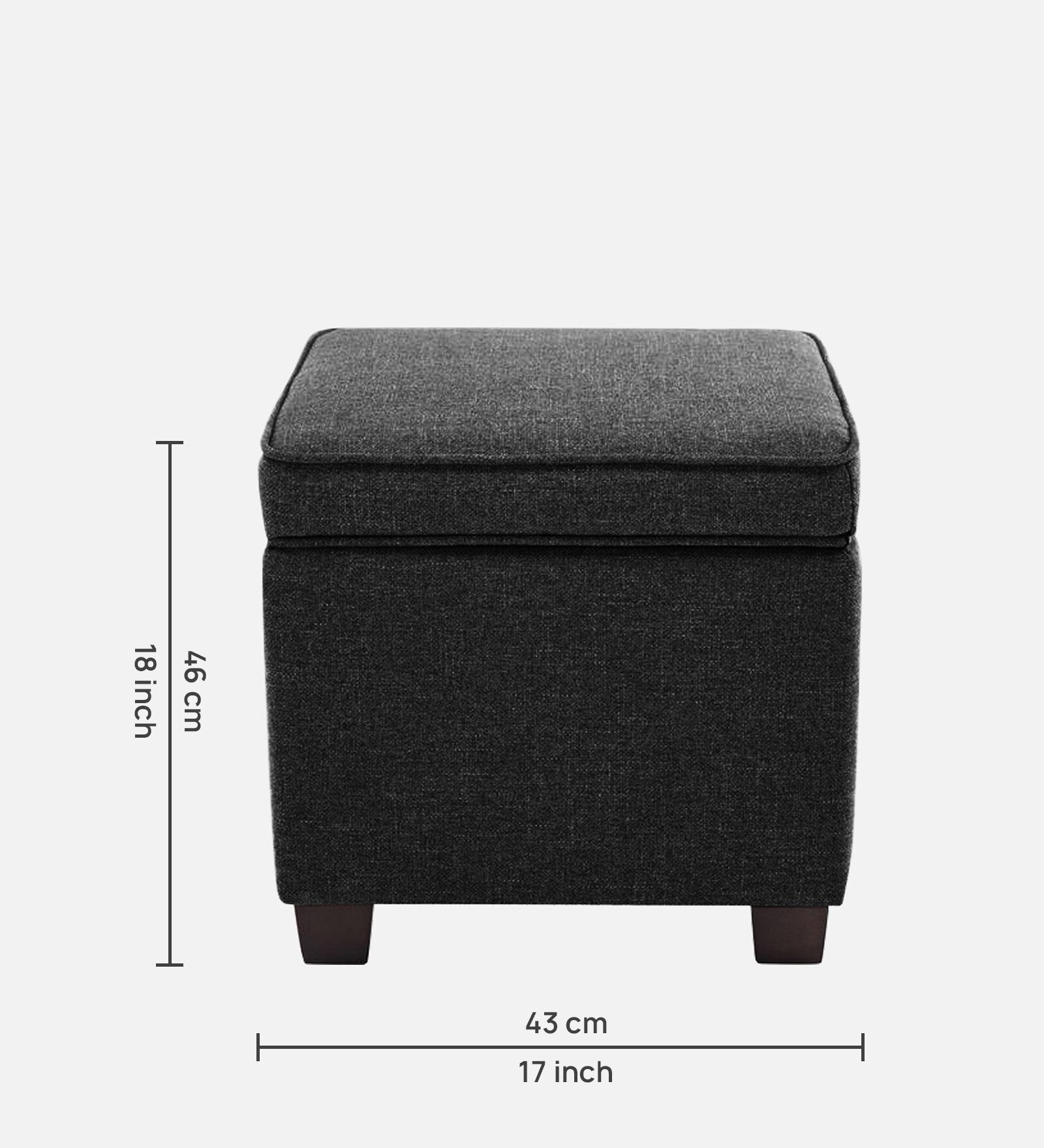 Ottoman Plouffe's For Home Furniture Foot Rest Premium And Durable Design Comfortable Seating for Living Room & Bedroom -Dark Grey