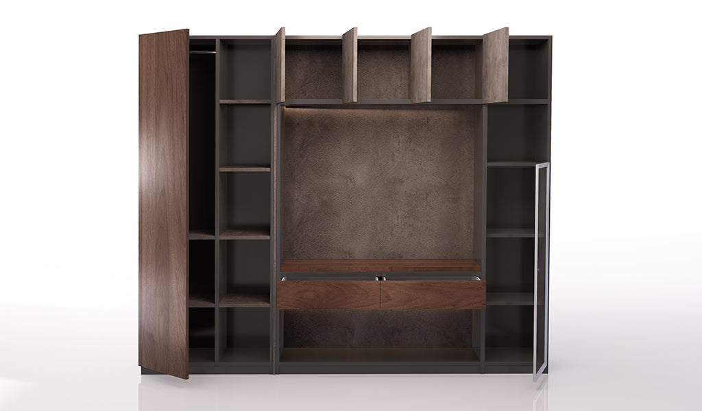 Wooden Office Storage Cabinet with Locking System, Shelves & Premium Wooden Finish for Offices