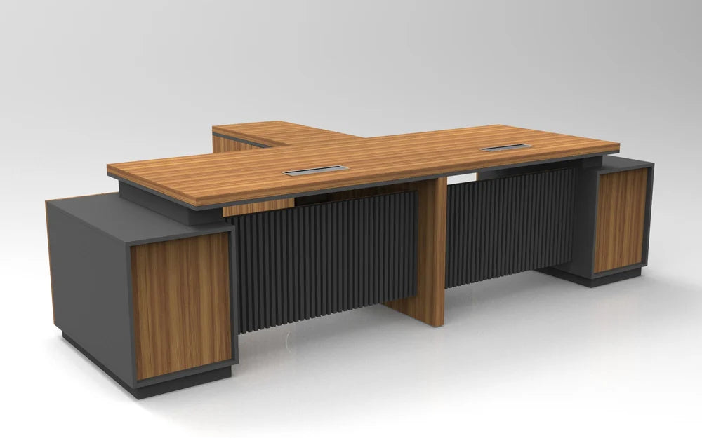 Partner Director Table For Partnership with Double Seating,Modern Design with Wire Manager