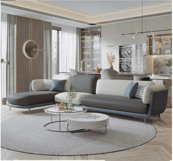 L-Seater Sofa for Home Use with Suede Upholstery, High-Quality Fabric, and Solid Premium Wood – A Perfect Blend of Comfort and Modern Design.