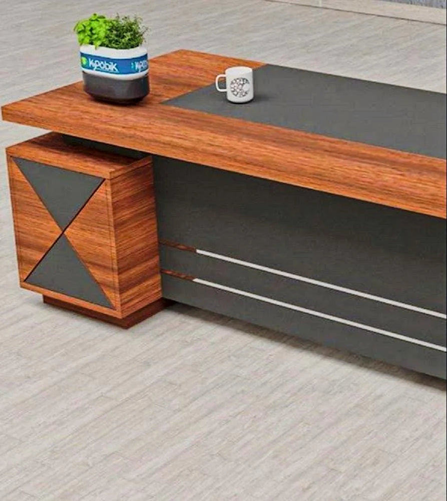 Partner Director Office Table with Twin Seating, Sleek Finish, Side Units for Storage And Premium Build