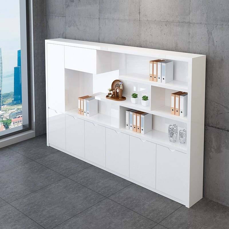Modern Office  Cabinet Simple White Bookcases Wooden Furniture Corner Cube Bookshelf