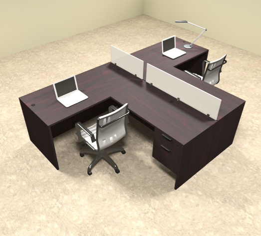 Partner Director Desk with Double Seating, Integrated Side Storage, Drawers & Contemporary Look